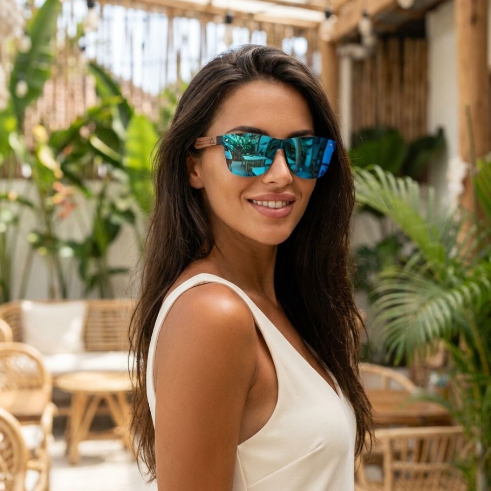 Lunette de Soleil Homme Bois - Wayfarer Full Bleu