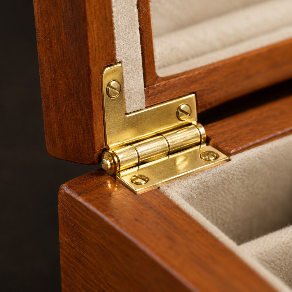 Boîte à Bijoux en Bois 24 Compartiments - Noria, détail de la fermeture
