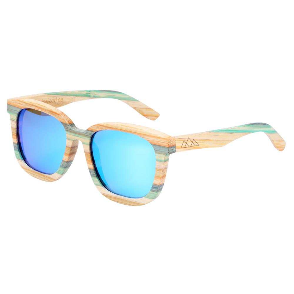 Colorz Lunettes en Bois - Skateboard Bleu
