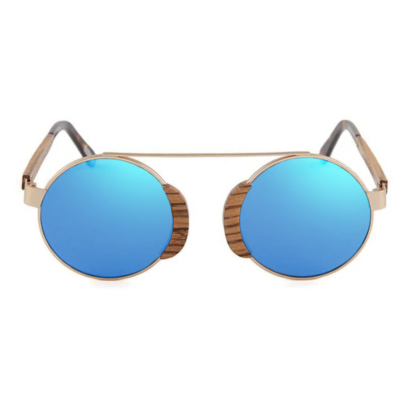 Lunette Soleil Bois Homme - Vintage Bleu