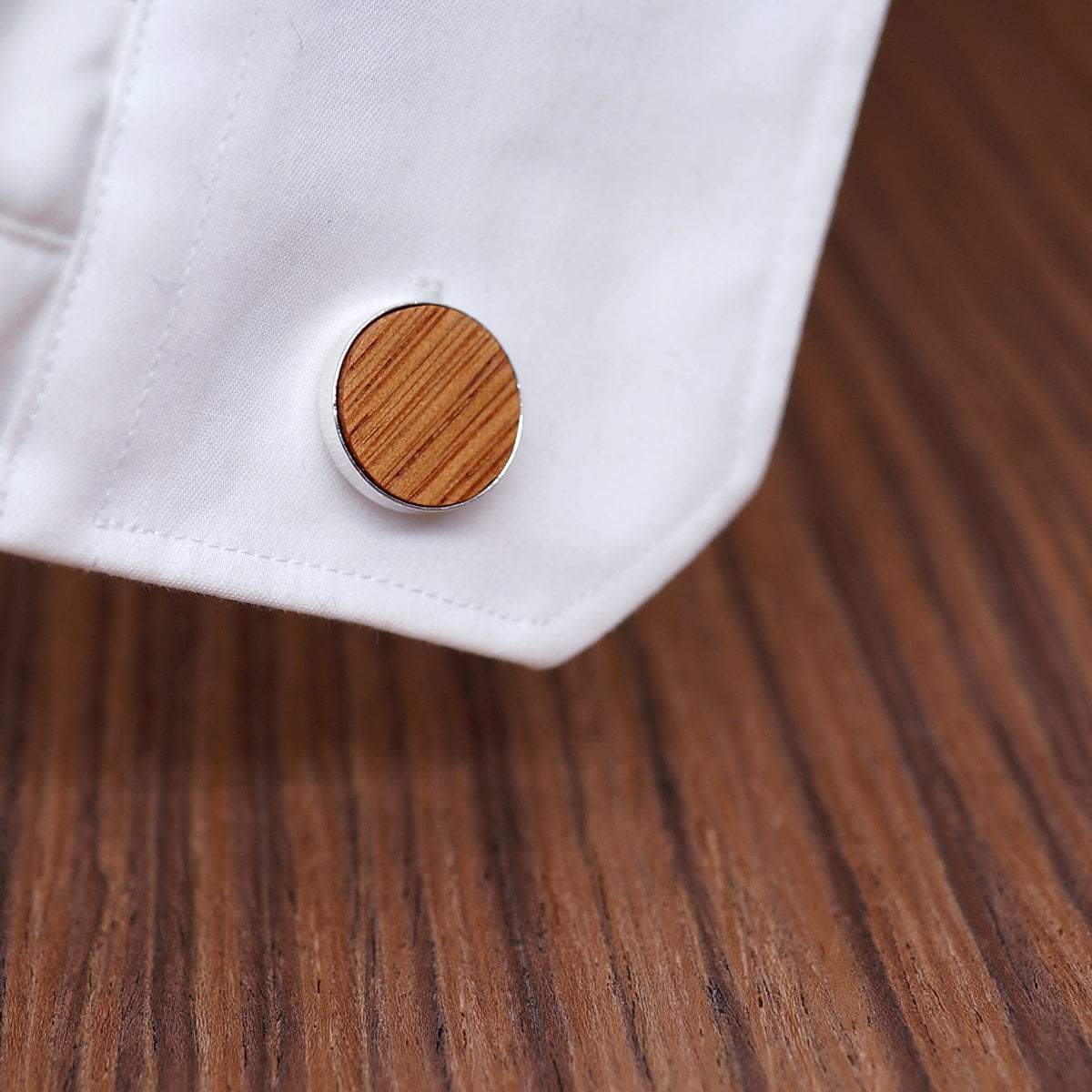 Boutons Manchettes Bois Ronds