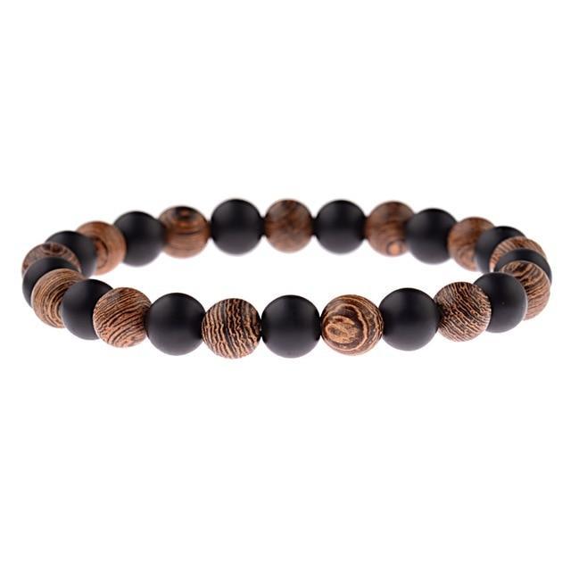 Bracelet Tibétain - Duo Noir & Bois