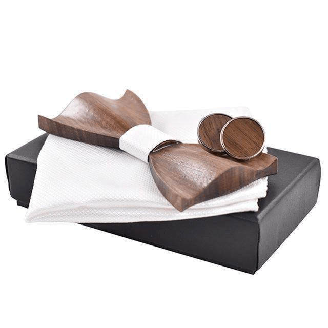 Coffret Noeud Papillon Bois - Kaga Blanc