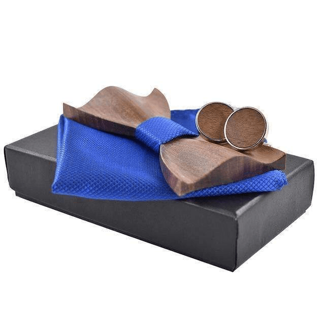 Coffret Noeud Papillon Bois - Kaga Bleu