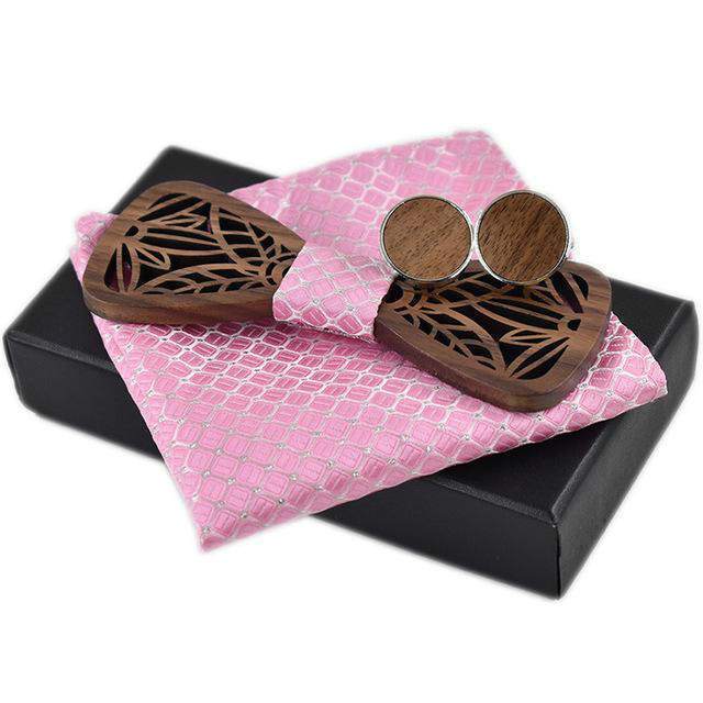 rose Coffret Noeud Papillon Bois - Koi