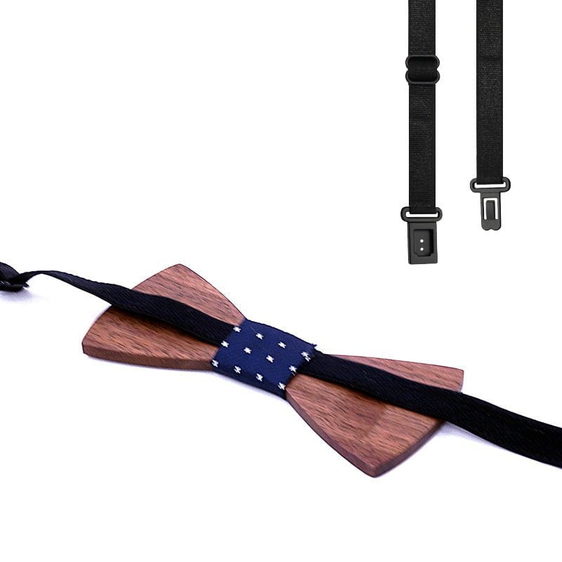 Coffret Noeud Papillon Bois Mariage - Line