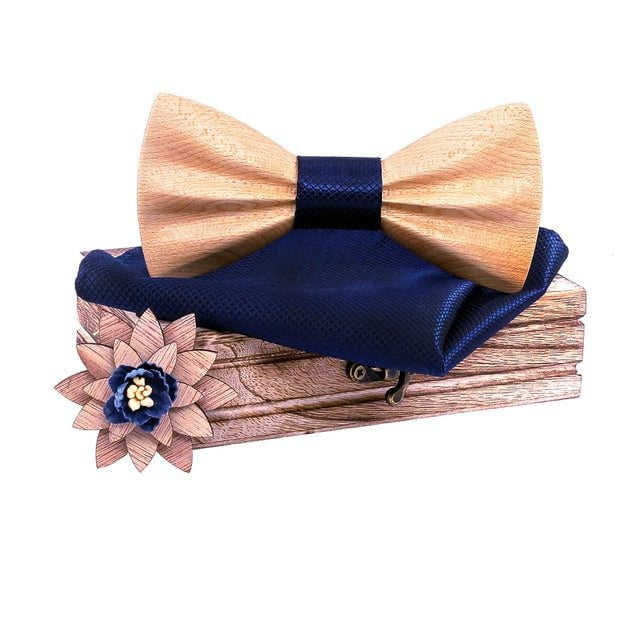 Coffret noeud papillon bois mariage Oldies, vue 18 sur fond blanc