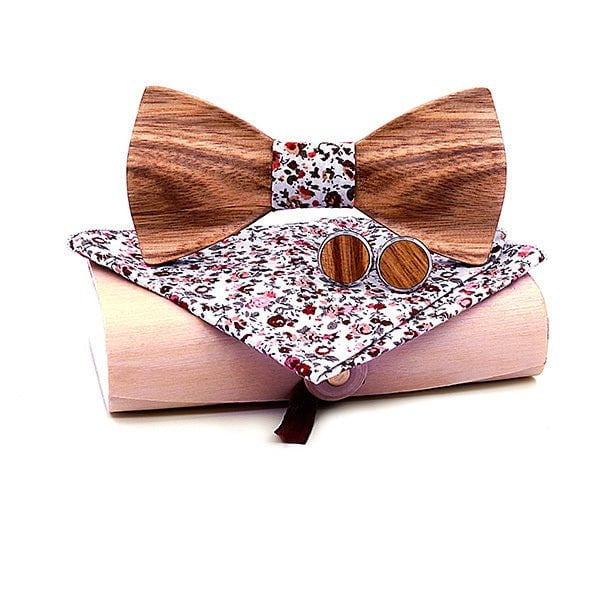 Coffret Noeud Papillon Bois Mariage - Rustika T249-C11