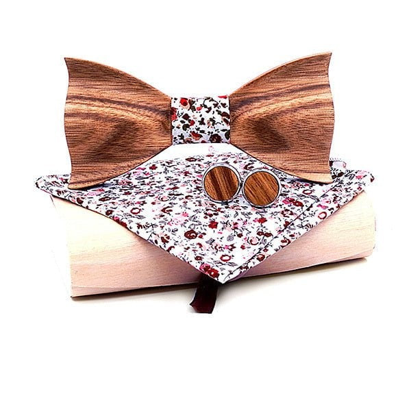 Coffret Noeud Papillon Bois Mariage - Rustika T249-C2