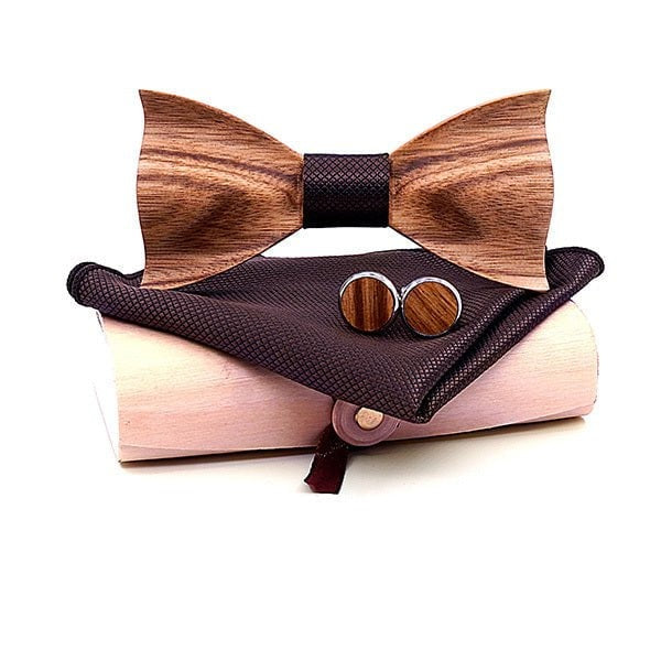 Coffret Noeud Papillon Bois Mariage - Rustika T249-C5