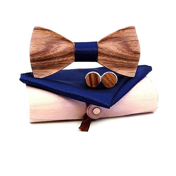 Coffret Noeud Papillon Bois Mariage - Rustika T249-C7