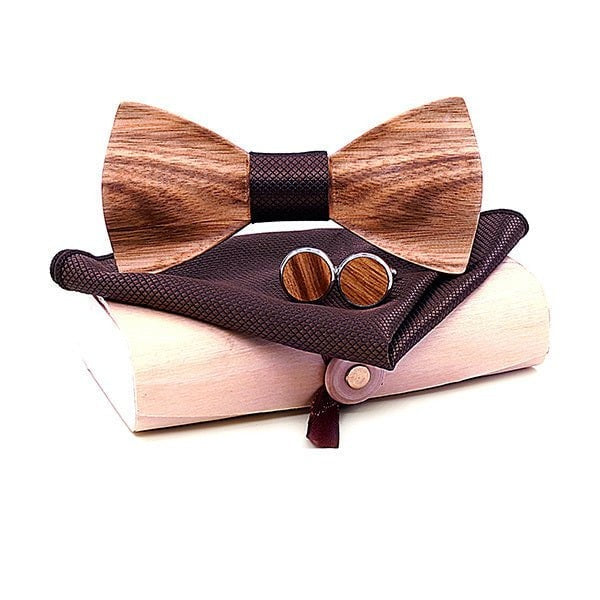 Coffret Noeud Papillon Bois Mariage - Rustika T249-C8