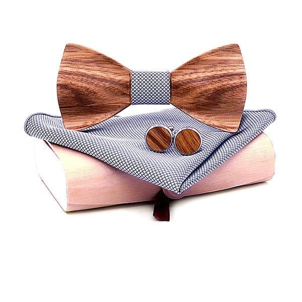 Coffret Noeud Papillon Bois Mariage - Rustika T249-C9
