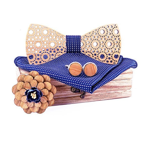 Coffret Noeud Papillon Bois Mariage - Sewing T299-C6