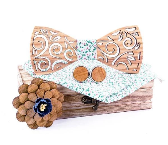 Coffret Noeud Papillon Bois - Ocean Fleuri