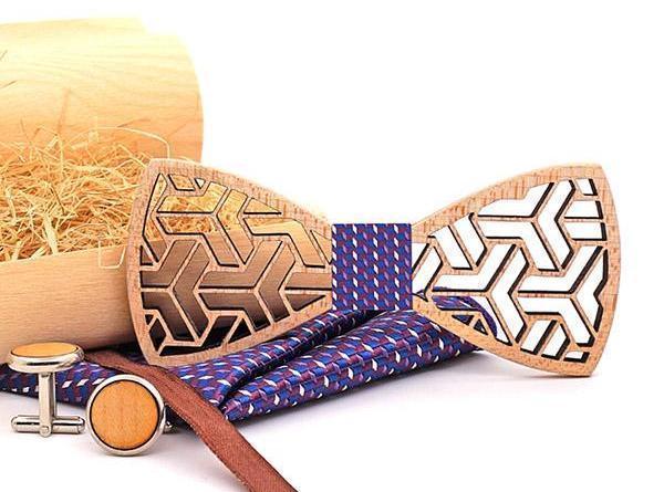 Coffret Noeud Papillon Bois - Tron Violet