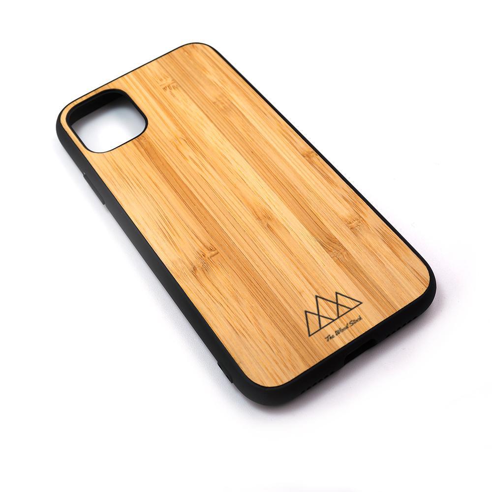 Coque iPhone en bois Oli, vue 3 sur fond blanc