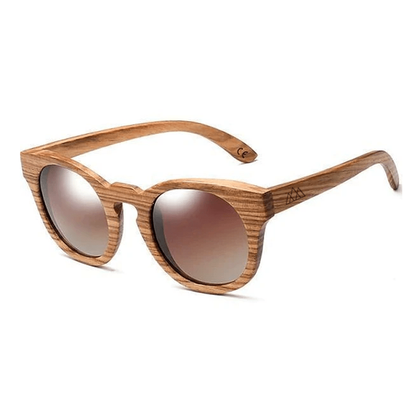 Lunettes en bois - Retro Zebra Brun