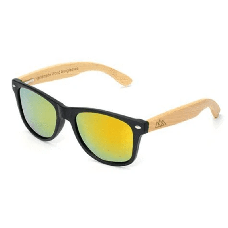 Lunettes en Bois - Wayfarer Noir Vert