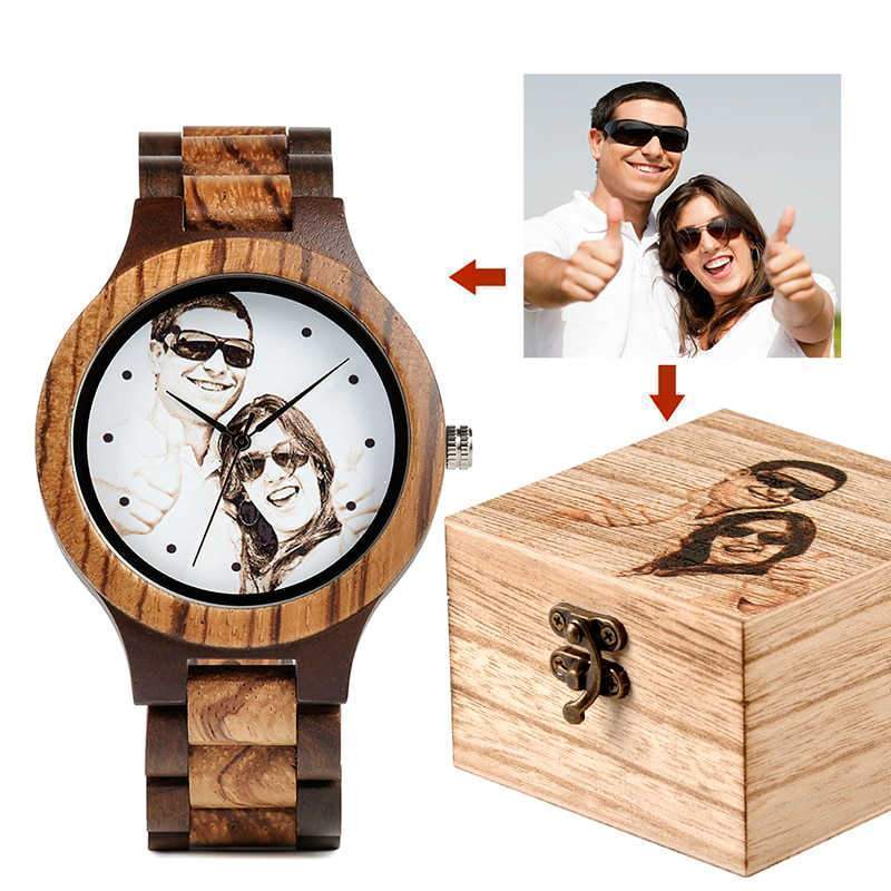 Montre en Bois Personnalisable avec Photo