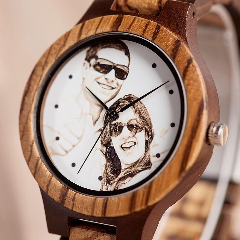 Montre en Bois Personnalisée avec Photo