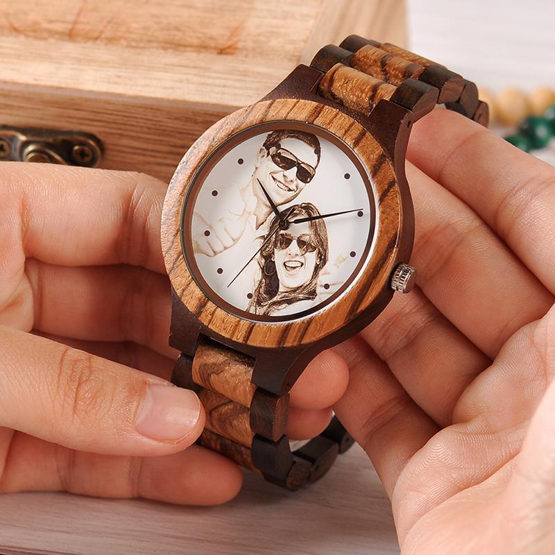 Montre en Bois Personnalisable avec Photo