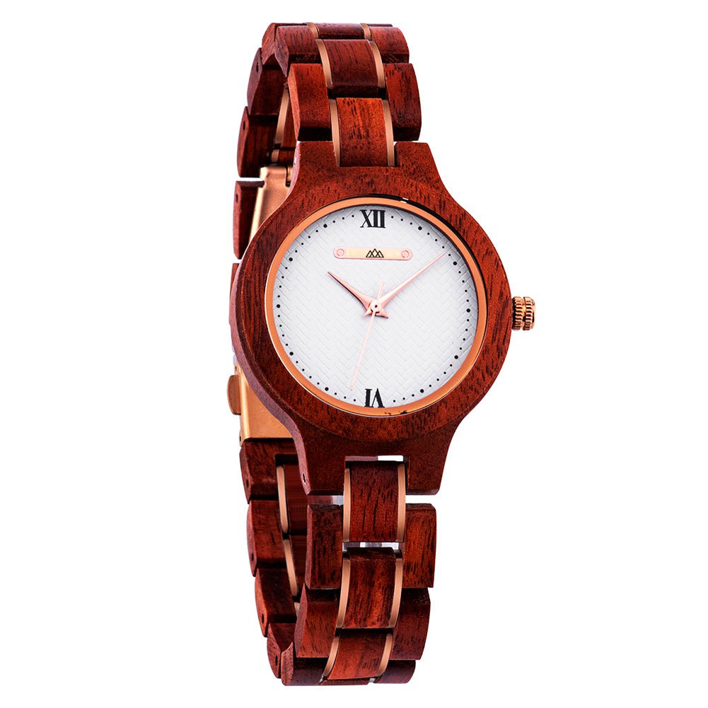 Montre en Bois bracelet Bordeaux