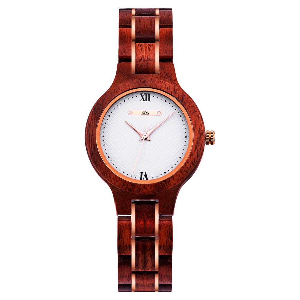 Montre en Bois Femme Bordeaux The Wood Stock