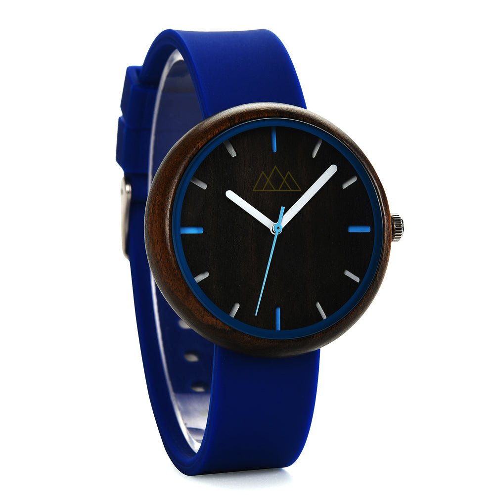 Montre en Bois Femme bleue