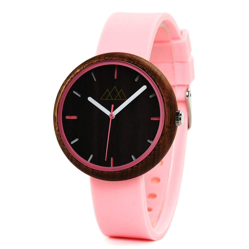 Montre en Bois Femme Rose