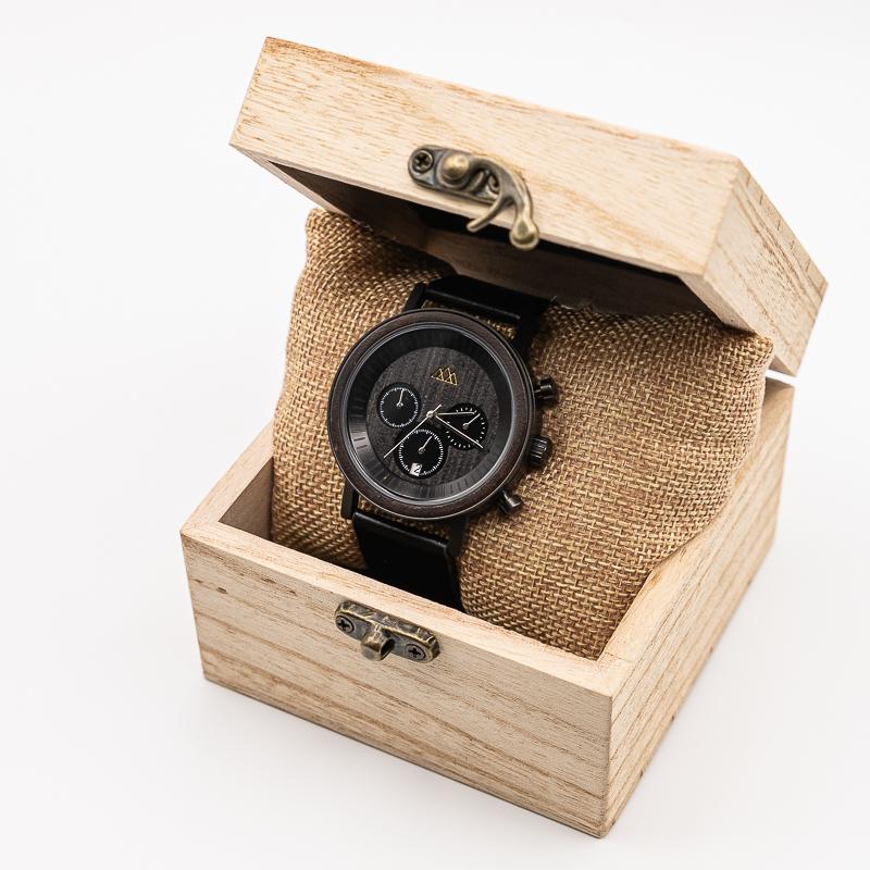 Montre en bois Homme - Brut Marshal Noir