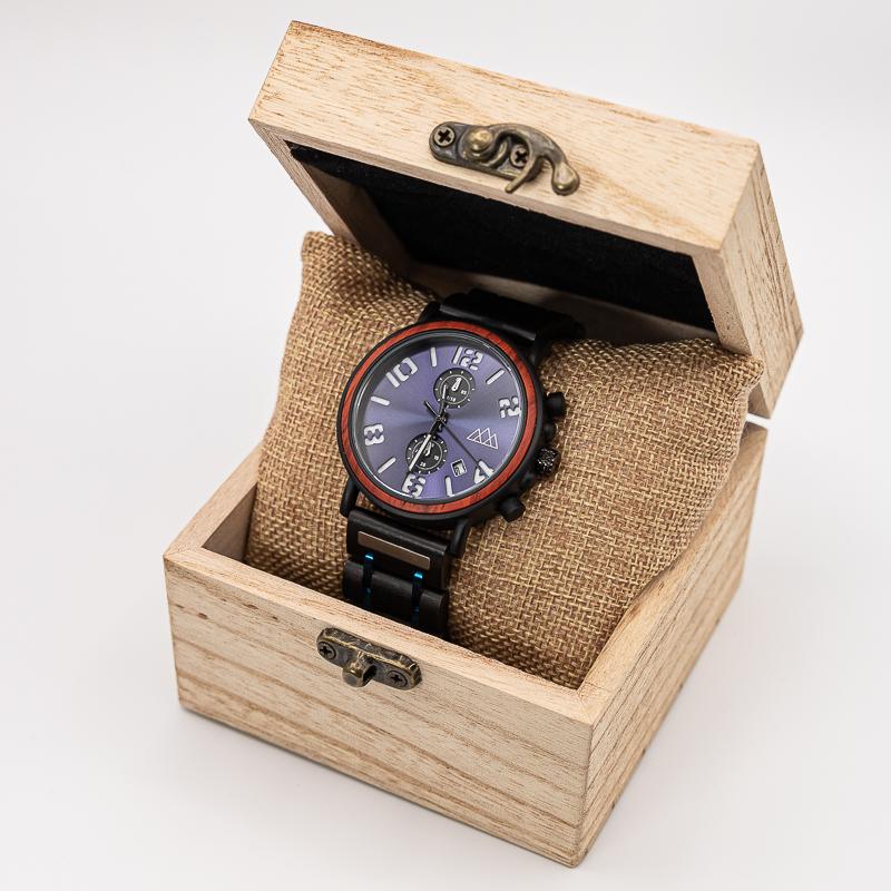 Montre en bois homme - Heritage Bleu