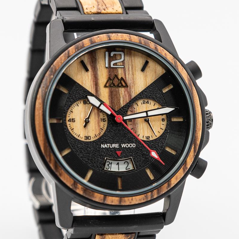 Montre en bois homme bamboo et noir