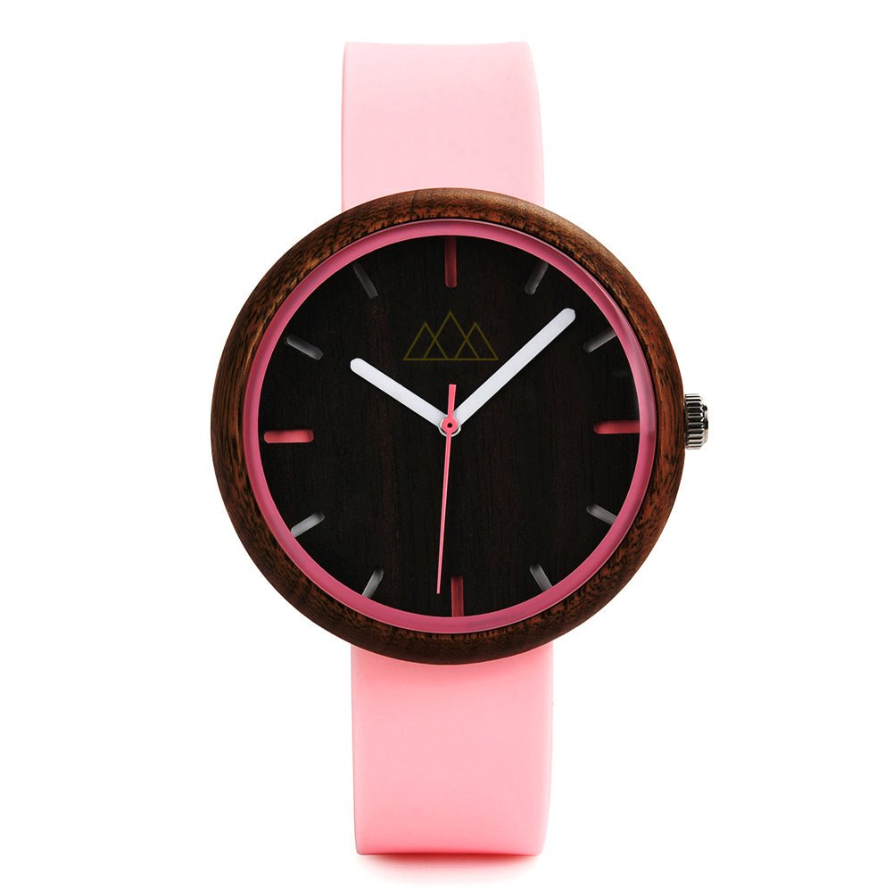 Montre en Bois Femme Rose
