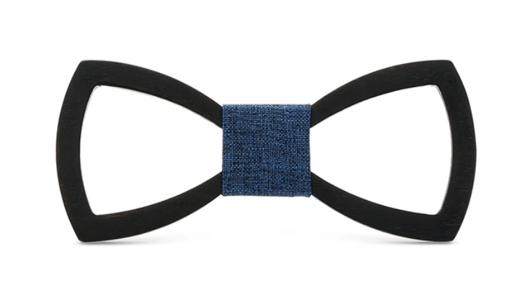 Noir/Jeans Noeud Papillon Bois - Pillar