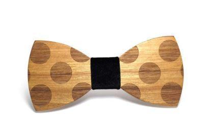 Noeud papillon bois Wolong, vue 11 sur fond blanc