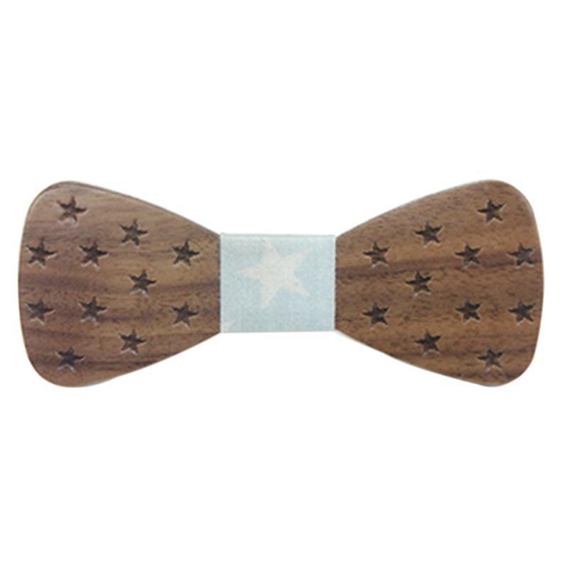 Noeud Papillon en Bois Enfant - Ramosa Etoile/Blanc