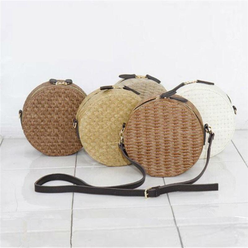 brun Sac Rotin Rond - Katia