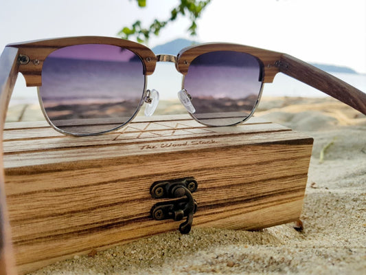 Lunettes de soleil en bois The Wood Stock et leur étui
