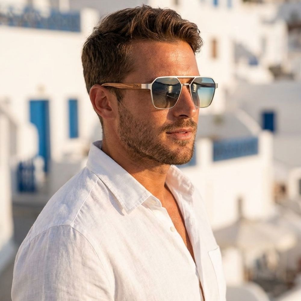 Lunettes en Bois - Tiral Bleu