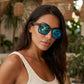 Lunettes en Bois Wayfarer - Surf Bleu