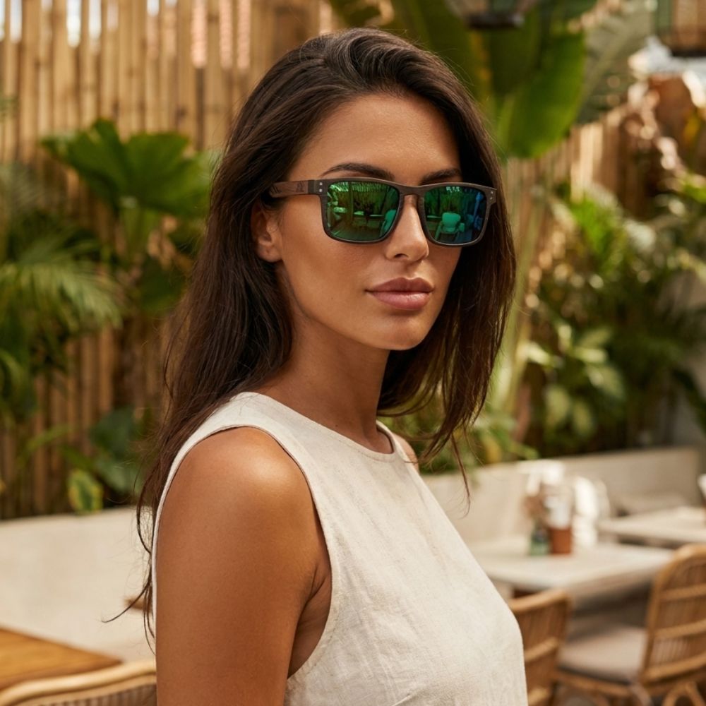 Lunettes de soleil en bois - Surf Vert