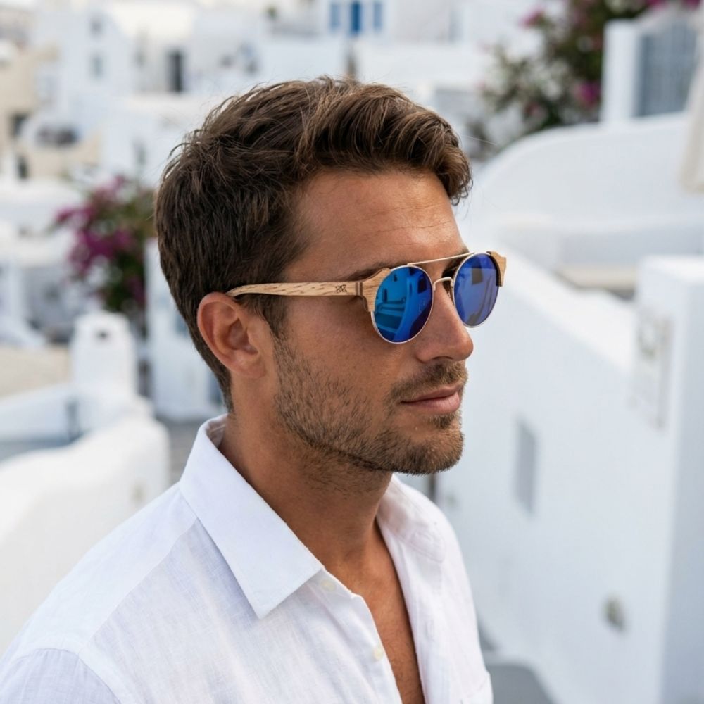 Lunettes en Bois - Positive Bleu