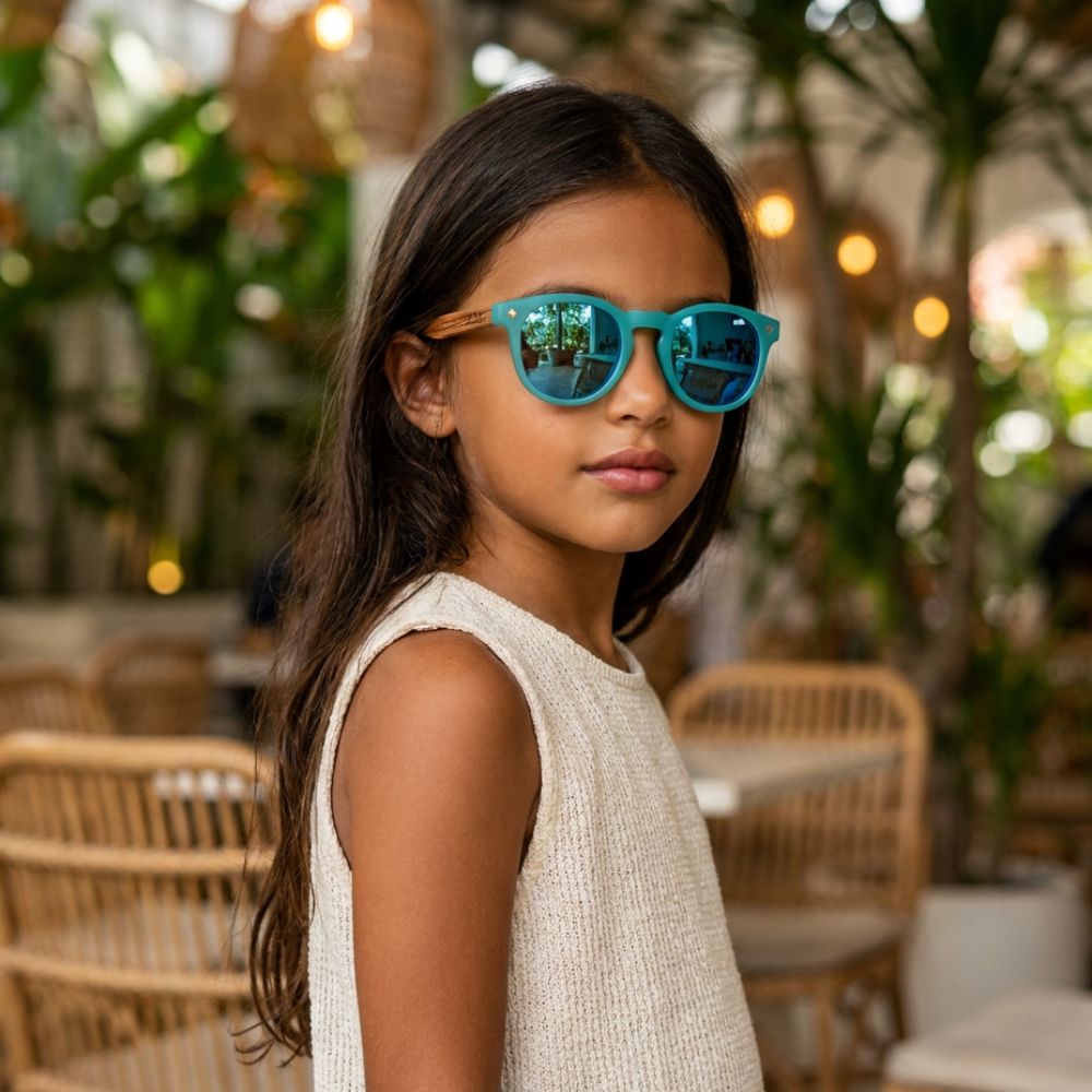 Lunettes en bois Enfant - Summer Blue