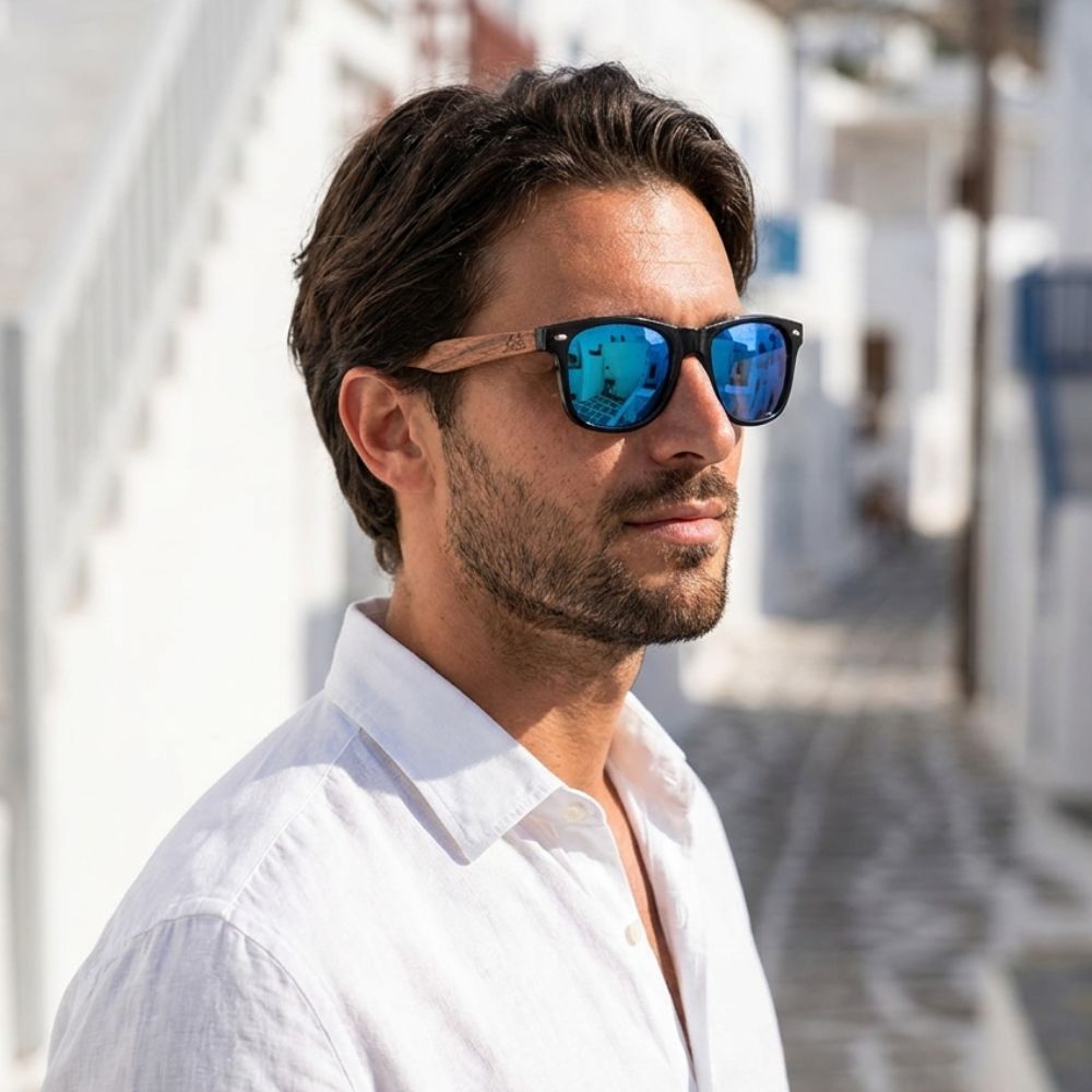 Lunette Bois - Wayfarer Acajou Bleu