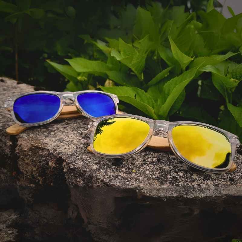 Lunette Soleil Bois - Wayfarer Sky Orange