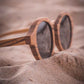 Lunette Soleil en Bois - Retro Zebra Luxe Noir