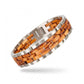 Bracelet homme bois et acier Atlas Poli Olivier - tressage acier poli et bois d'olivier, vue de face