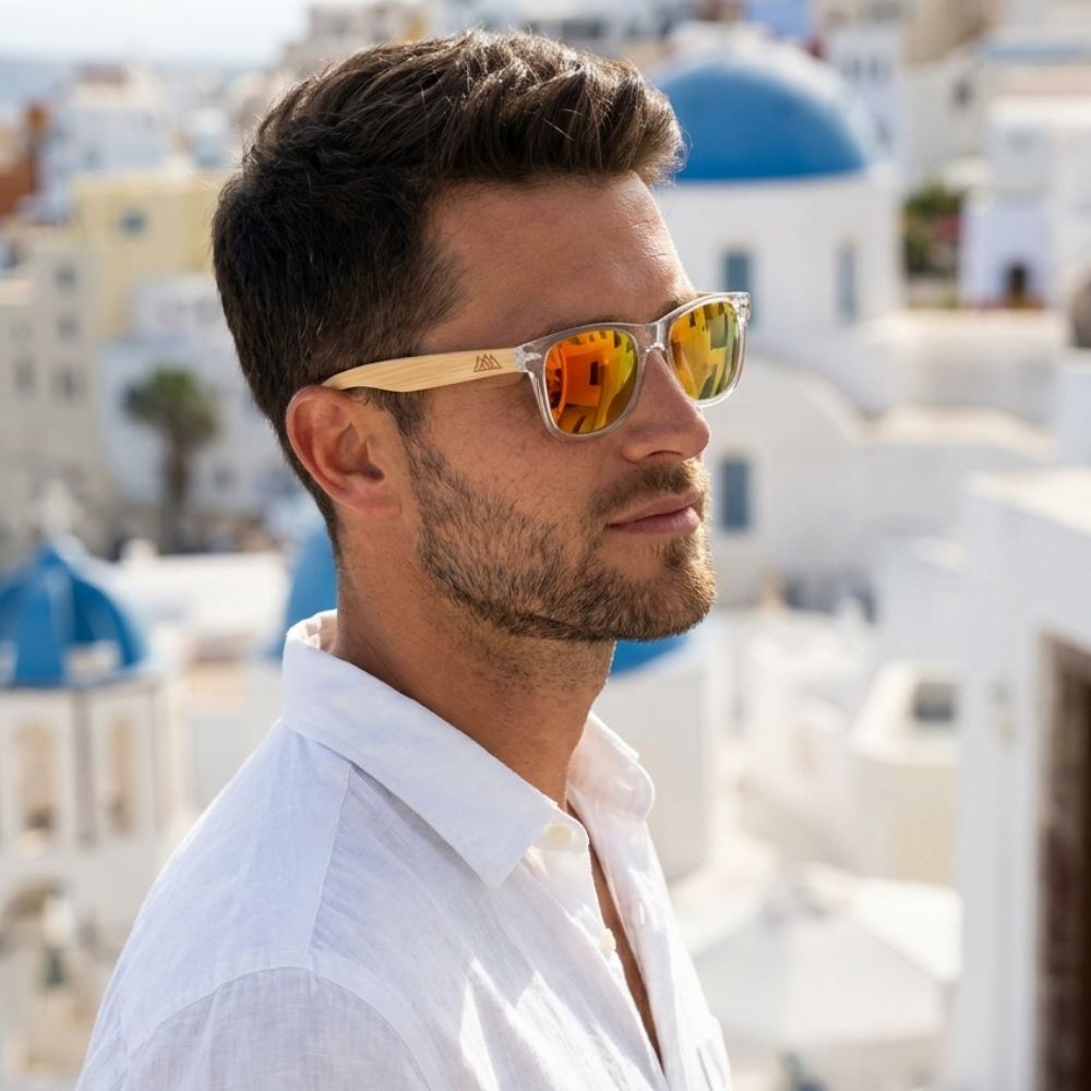 Lunette Soleil Bois - Wayfarer Sky Orange