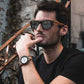 Lunettes de Soleil en Bois - Wayfarer Zebra Gris